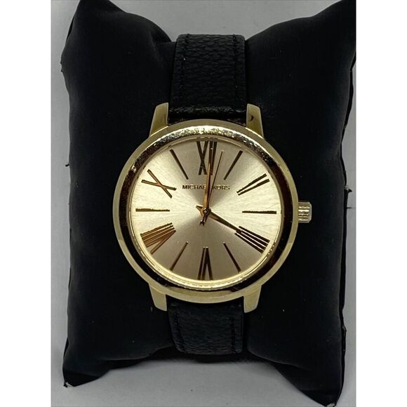Michael Kors Hartman MK2521 Women's Black Leather Analog Dial Quartz Watch JK446 - Picture 1 of 12